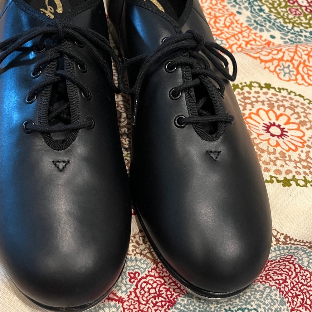 Capezio Black Leather Tap Dance Shoes size 14 women’s - Picture 2 of 9